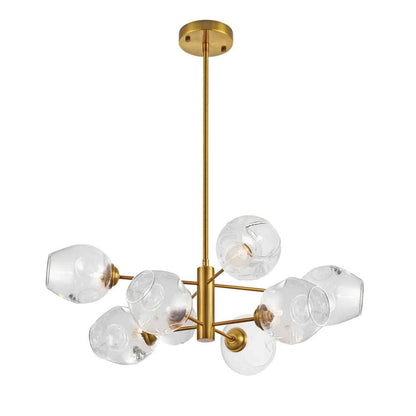 Dainolite Abii 8 Light Chandelier Vintage Bronze Finish Clear Glass Lamp|Lustre Abii de Dainolite en verre transparent, avec fini bronze rétro et 8 ampoules