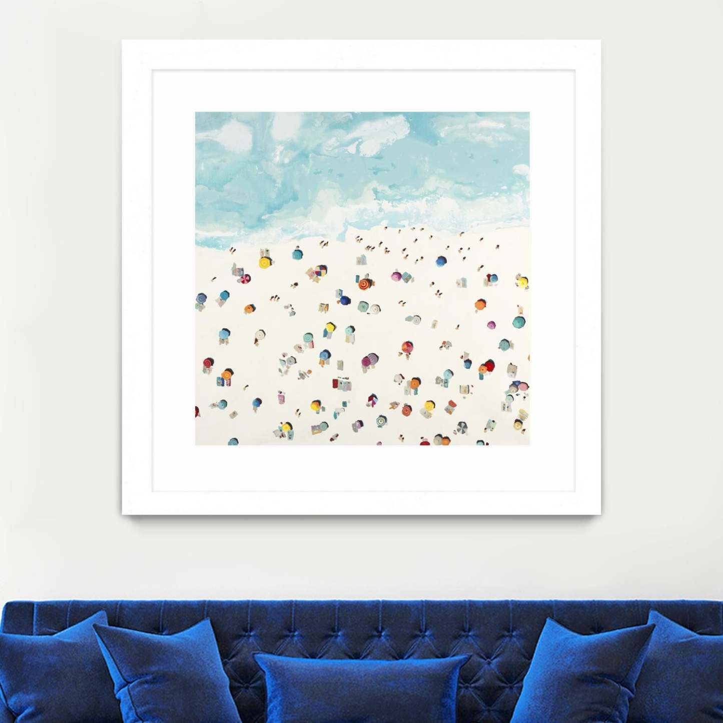 Beach Days Matted and Framed White 36x36 Wall Art|Œuvre d’art murale encadrée blanche et mate « Beach Days » 36 x 36