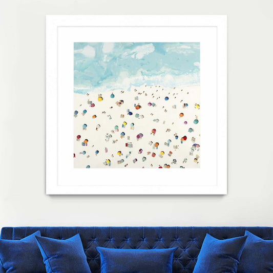 Beach Days Matted and Framed White 36x36 Wall Art|Œuvre d’art murale encadrée blanche et mate « Beach Days » 36 x 36