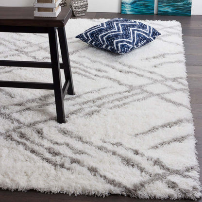 Ker White Lines 8x11 Area Rug|Carpette Ker blanche à rayures 8 x 11|D80GQH17