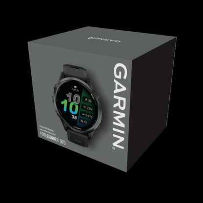 Montre intelligente Garmin Forerunner 970 47 mm, Amoled, Titane gris carbone, Suivi de fitness GPS, Course, Triathlon, Autonomie de 15 jours