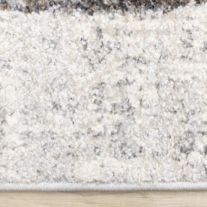 Solace Soft Low-Pile Grey White Merging Circles Area Rug - 7'10 x 10'6|Carpette à poil court doux Solace grise et blanche à motif de cercles qui fusionnent - 7 pi 10 po x 10 pi 6 po