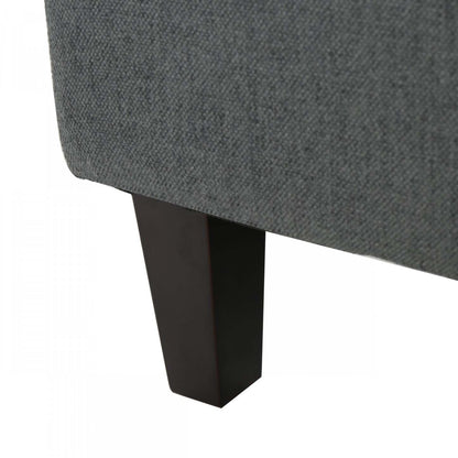 Haley Fabric Armless Loveseat With Hidden Storage And Wood Legs - Charcoal | Causeuse Sans Accoudoirs Haley En Tissu Avec Rangement Dissimulé Et Pattes En Bois - Charbon