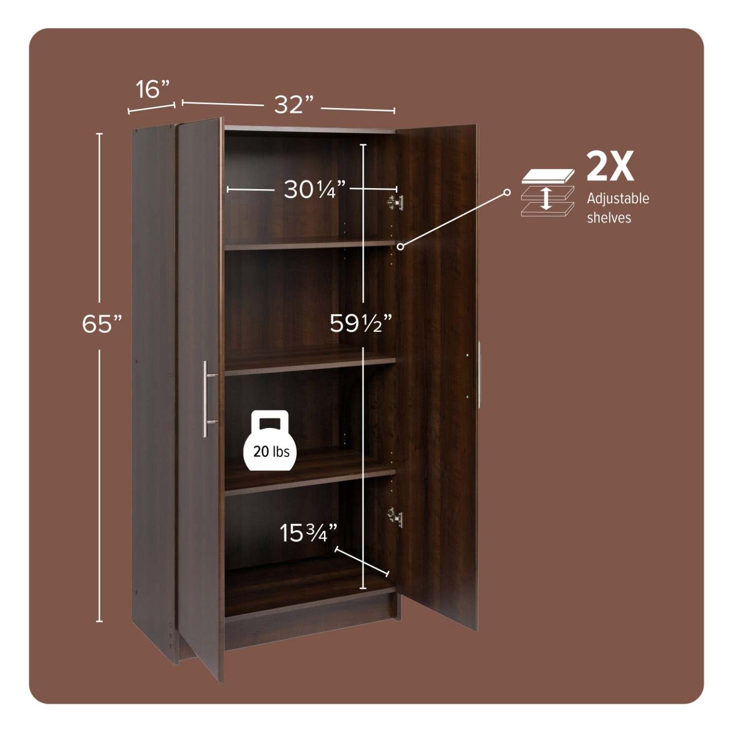 Elite 32 Storage Cabinet - Espresso|Armoire de rangement Elite 32 po - expresso