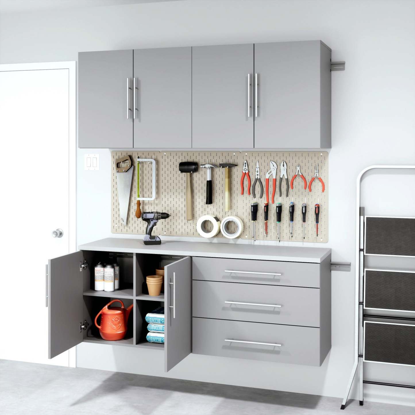 Hangups 3-Drawer Base Storage Cabinet - Light Grey|Armoire de plancher HangUps à 3 tiroirs avec rangement - gris clair