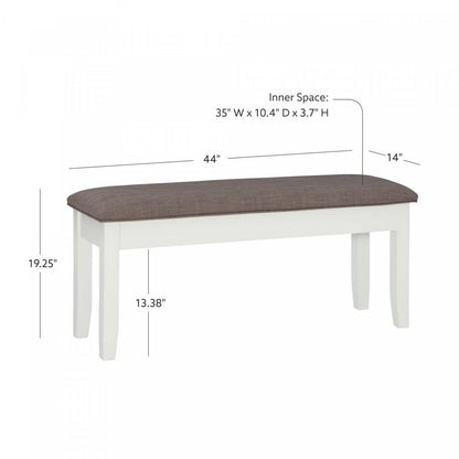 Jane Fabric Storage Dining Bench - Taupe|Banc de salle à manger Jane en tissu avec rangement - taupe