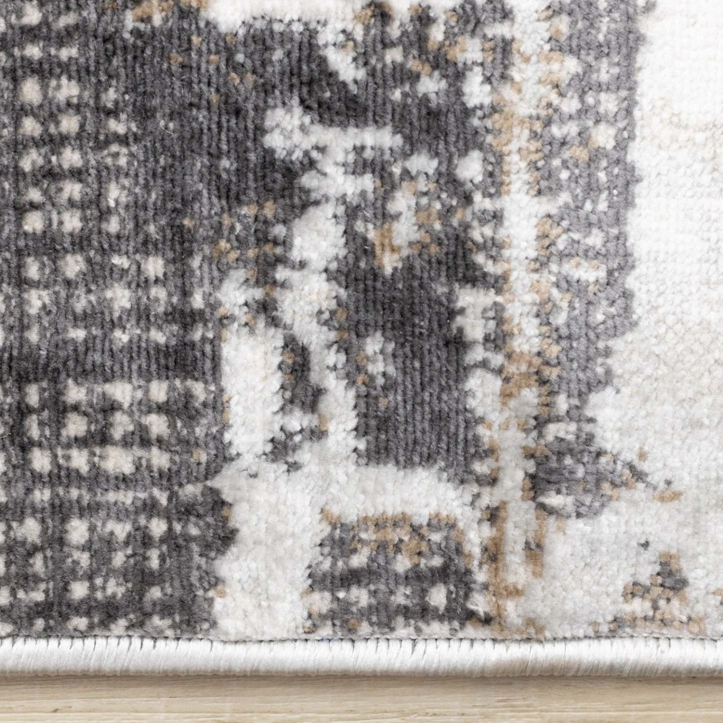 Carpette brune à motif abstrait lavable à la machine - 7 pi 10 po x 10 pi 6 po