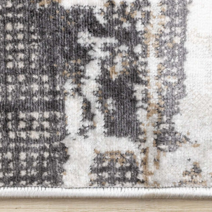 Carpette brune à motif abstrait lavable à la machine - 7 pi 10 po x 10 pi 6 po