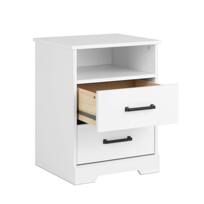 Prepac Rustic Ridge Farmhouse 2-Drawer Nightstand - White|Table de nuit champêtre Rustic Ridge de Prepac à 2 tiroirs - blanche