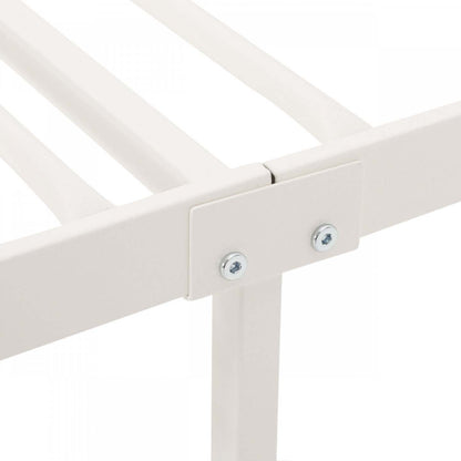 Cadre de lit Robert en métal avec tête et pied de lit au design circulaire, taille King, blanc | Robert Cadre de lit en métal avec tête et pied de lit au design circulaire, taille King, blanc