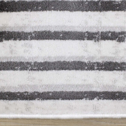 Tapis à motifs de lignes de tressage multicolore lavable à la machine - 7 pi 10 po x 10 pi 6 po