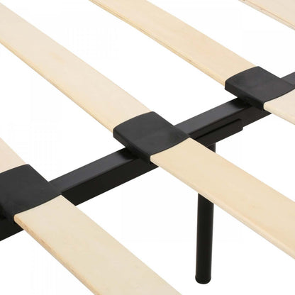 Cadre de lit plateforme Lucia capitonné avec coutures gaufrées, taille King, noir | Lucia Cadre de lit plateforme capitonné avec coutures gaufrées, taille King, noir