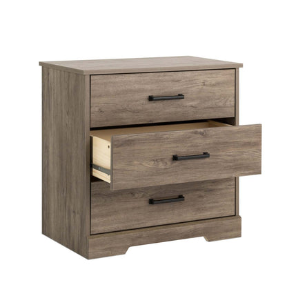 Prepac Rustic Ridge Farmhouse 3-Drawer Nightstand - Brown|Table de nuit champêtre Rustic Ridge de Prepac à 3 tiroirs - brune