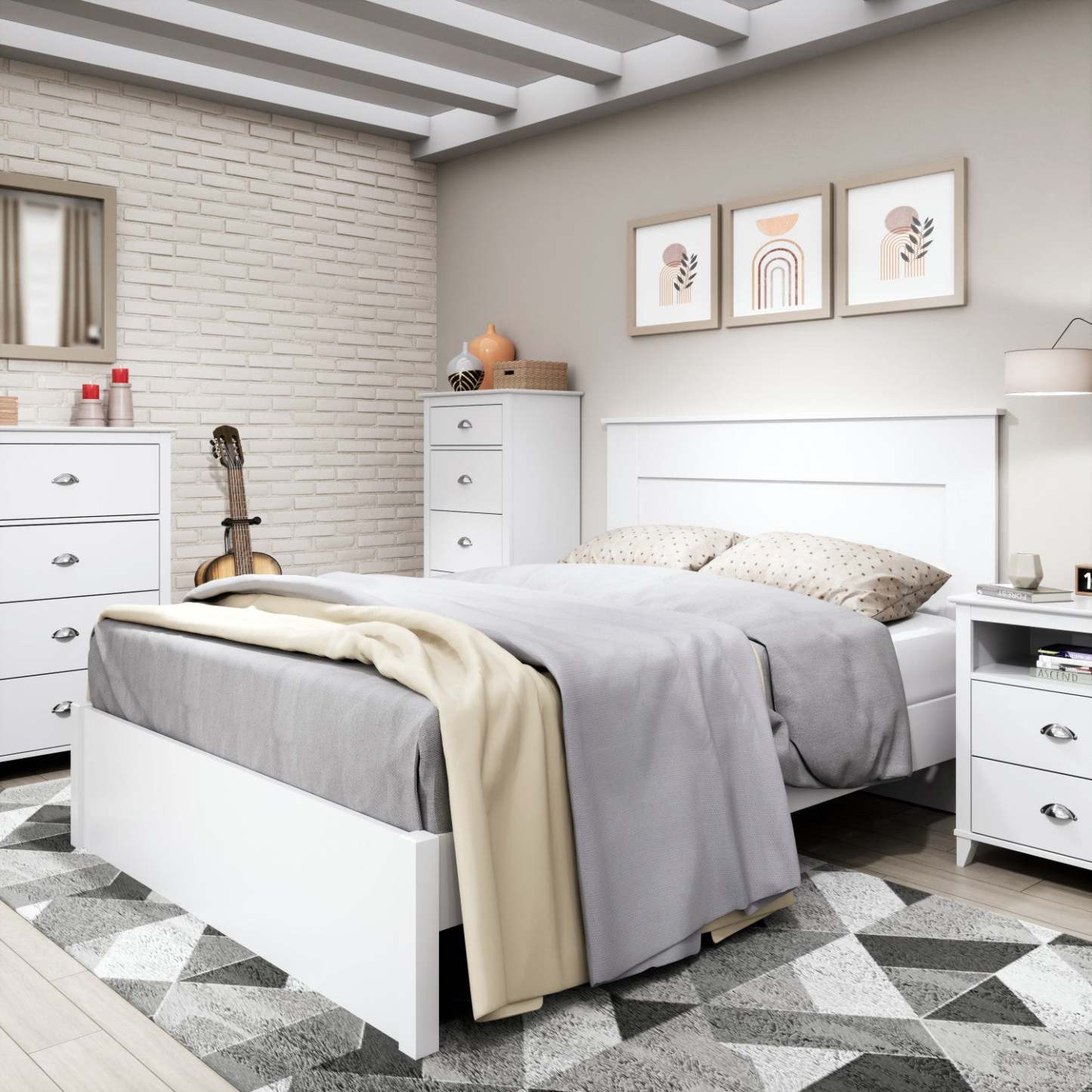 Yaletown 2-Drawer Tall Nightstand - White|Table de nuit haute Yaletown à 2 tiroirs - blanche