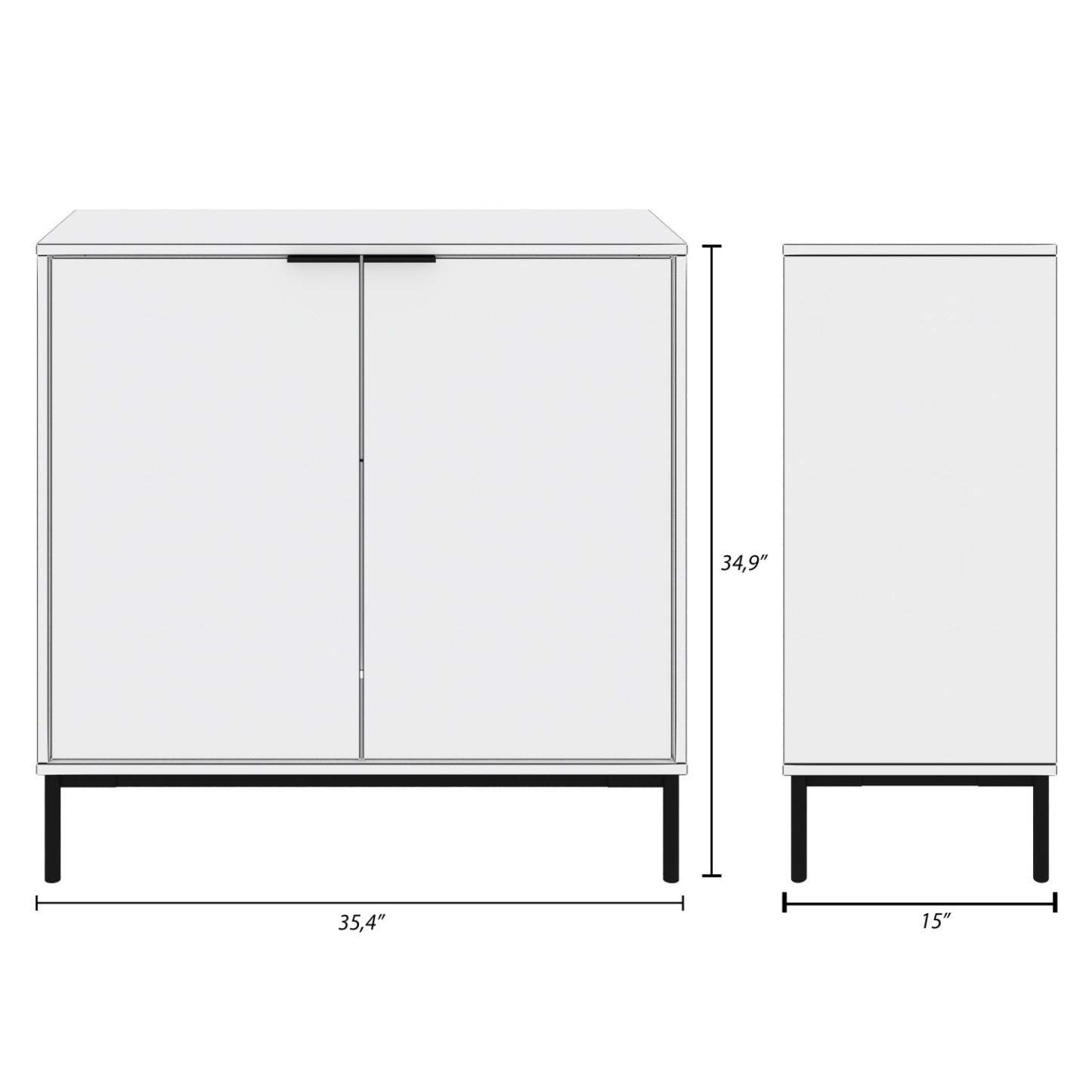 Nordika Armoire de rangement mince à 2 portes - Noyer clair | Armoire de rangement mince Nordika à 2 portes - noyer clair