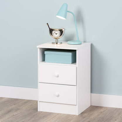 Astrid 2-Drawer Nightstand - Blanc|Table de nuit Astrid à 2 tiroirs - blanche