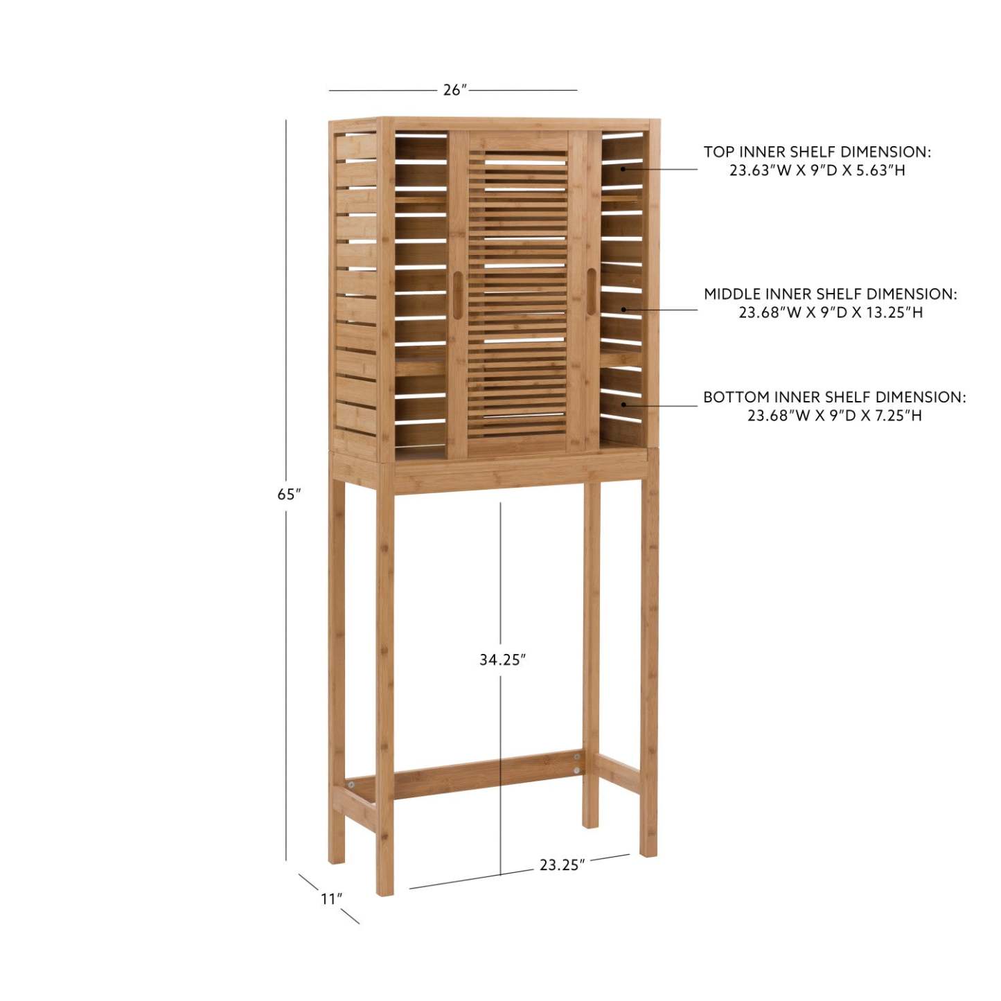 Bracken Bamboo Space-Saver Accent Cabinet - Naturel|Armoire décorative à économie d'espace Bracken en bambou - naturel