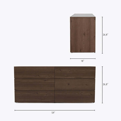 Nordika James 6-Drawer Dresser - Truffe|Commode James Nordika Nexera à 6 tiroirs - truffe