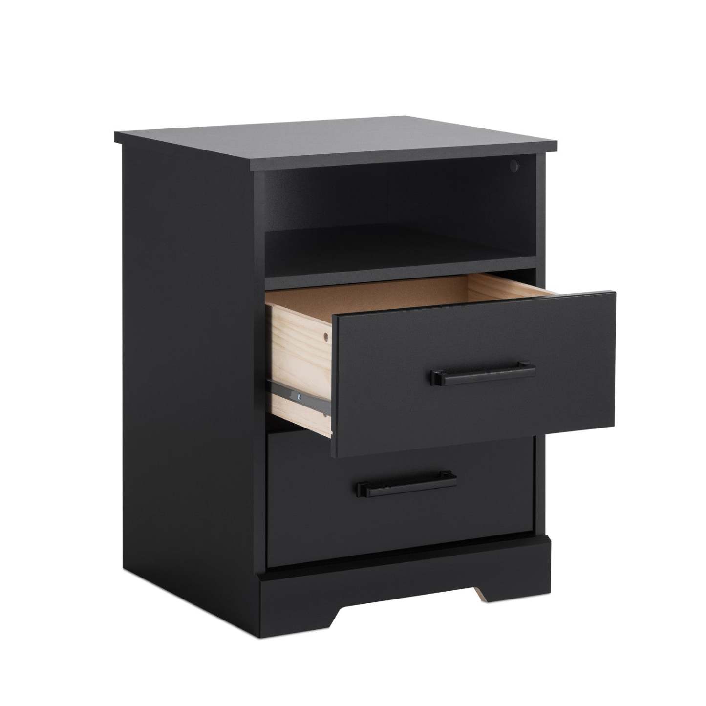 Prepac Rustic Ridge Farmhouse 2-Drawer Nightstand - Black|Table de nuit champêtre Rustic Ridge de Prepac à 2 tiroirs - noire