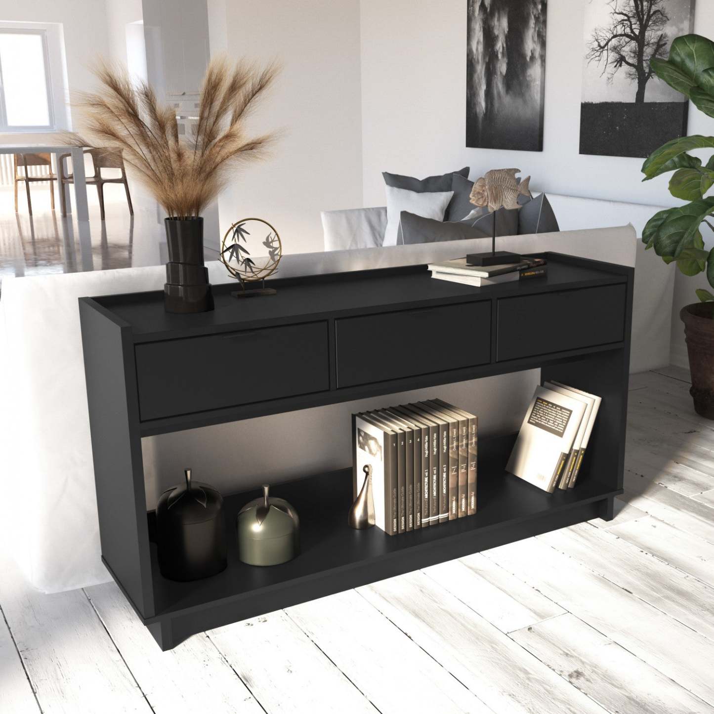 Console de buffet Prepac Simply Modern - Noire