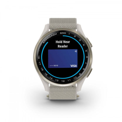 Garmin Approach S50 Amoled Montre Intelligente de Golf - Gps, 43 000 Parcours Préchargés | Aluminium Crème Or Bez