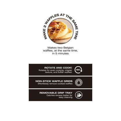 Salton Gaufrier belge double pivotant Batterie de cuisine | Gaufrier belge double rotatif Salton