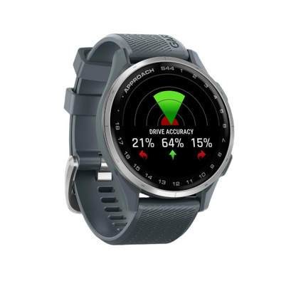 Garmin Approach S44 Amoled Montre Connectée de Golf - GPS, 43 000 Parcours Préchargés | Lunette en Aluminium Argent