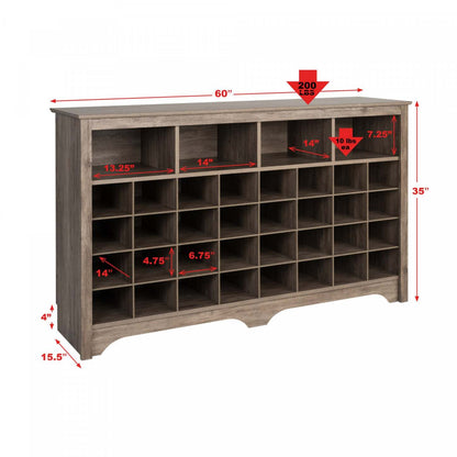 Shoe Cubby Console - Drifted Grey|Console à compartiments pour chaussures - gris délavé