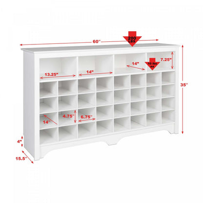 Shoe Cubby Console - White|Console à compartiments pour chaussures - blanche