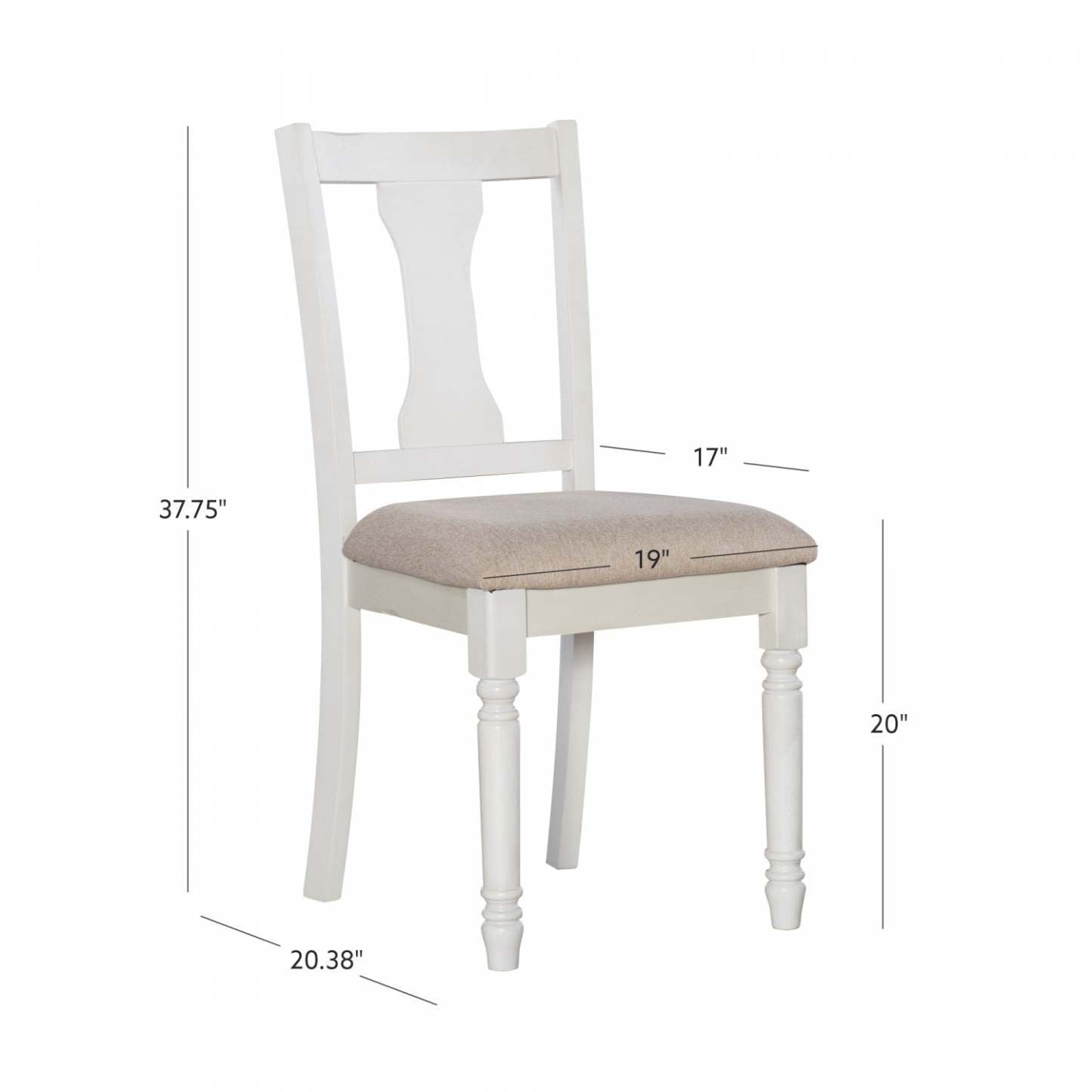Willow White Fabric Accent Dining Chair - Ensemble de 2|Chaise d'appoint de salle à manger Willow en tissu blanc - ensemble de 2