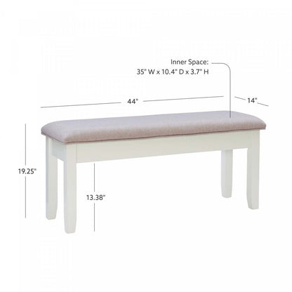 Jane Fabric Storage Dining Bench - Grey|Banc de salle à manger Jane en tissu avec rangement - gris