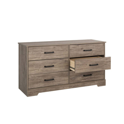 Prepac Rustic Ridge Farmhouse 6-Drawer Dresser - Brown|Commode champêtre Rustic Ridge de Prepac à 6 tiroirs - brune