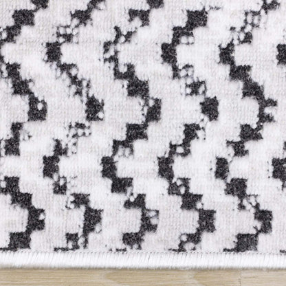 Carpette à motif de chevron lavable à la machine - 7 pi 10 po x 10 pi 6 po