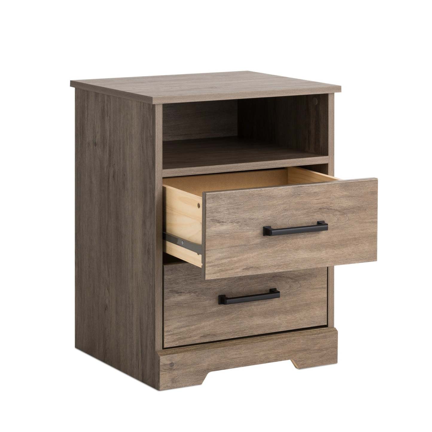 Prepac Rustic Ridge Farmhouse 2-Drawer Nightstand - Brown|Table de nuit champêtre Rustic Ridge de Prepac à 2 tiroirs - brune