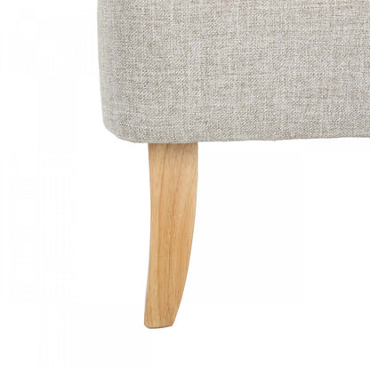 Zona Linen-look Fabric Loveseat With Flared Wood Legs - Beige | Causeuse Zona En Tissu aspect lin Avec Pattes Évasées En Bois - Beige
