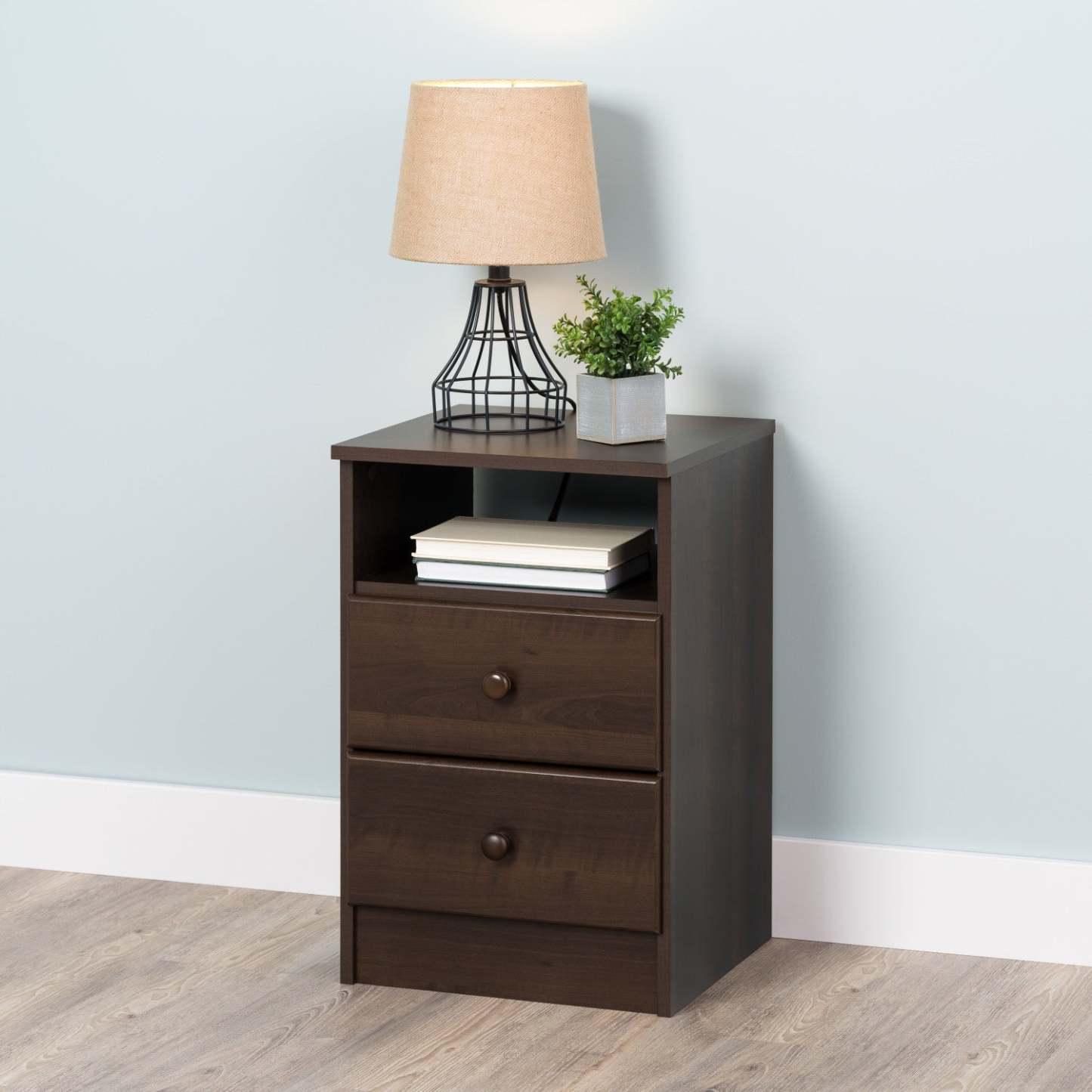 Astrid 2-Drawer Nightstand - Espresso|Table de nuit Astrid à 2 tiroirs - expresso