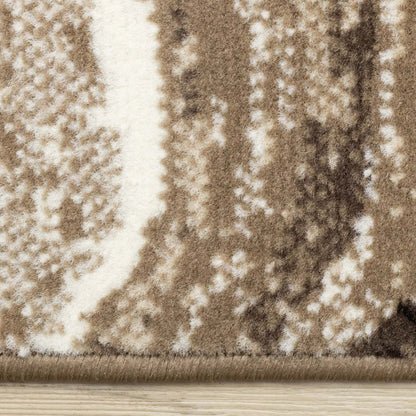 Tapis Forte Brown Cream Soothing Waves Area Rug - 5'3 x 7'5|Tapis Forte brun et crème à motif de vagues apaisantes - 5 pi 3 po x 7 pi 5 po