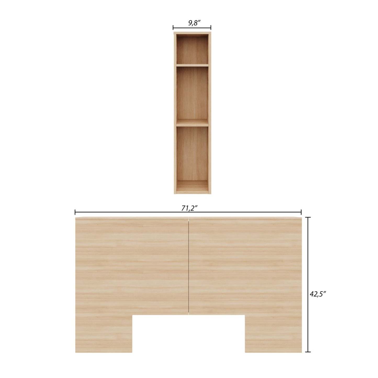 Nordika Marconi Queen Headboard - Chêne blond naturel|Tête de lit Marconi Nordika - chêne blond naturel