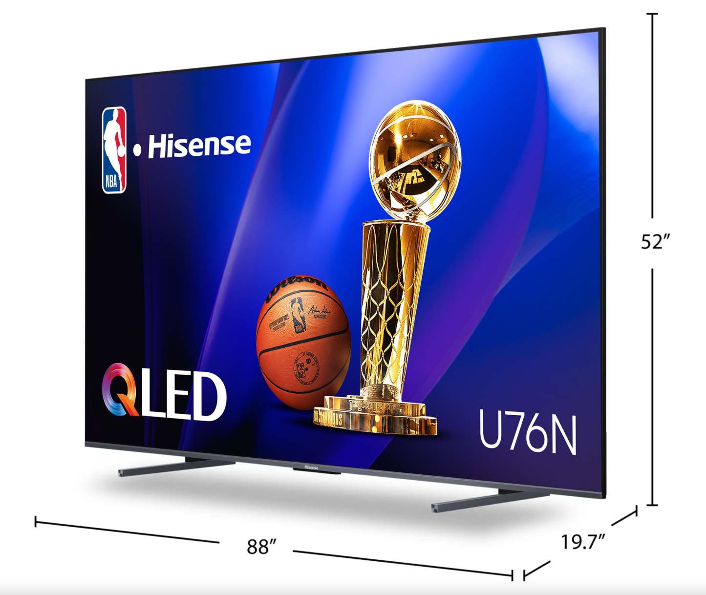 Hisense 100 QLED 4K UHD Quantum Dot HDR10+ 144Hz Google Smart TV (100U76N) | Téléviseur intelligent Hisense QLED UHD 4K de 100 po à 144 Hz avec boîtes quantiques, HDR10+ et Google TVMC (100U76N)