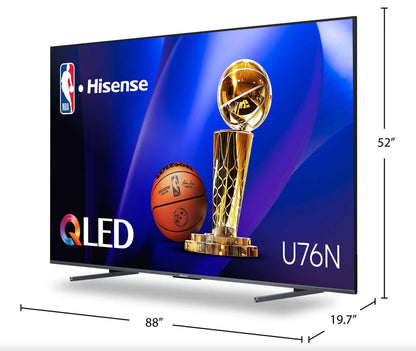 Hisense 100 QLED 4K UHD Quantum Dot HDR10+ 144Hz Google Smart TV (100U76N) | Téléviseur intelligent Hisense QLED UHD 4K de 100 po à 144 Hz avec boîtes quantiques, HDR10+ et Google TVMC (100U76N)