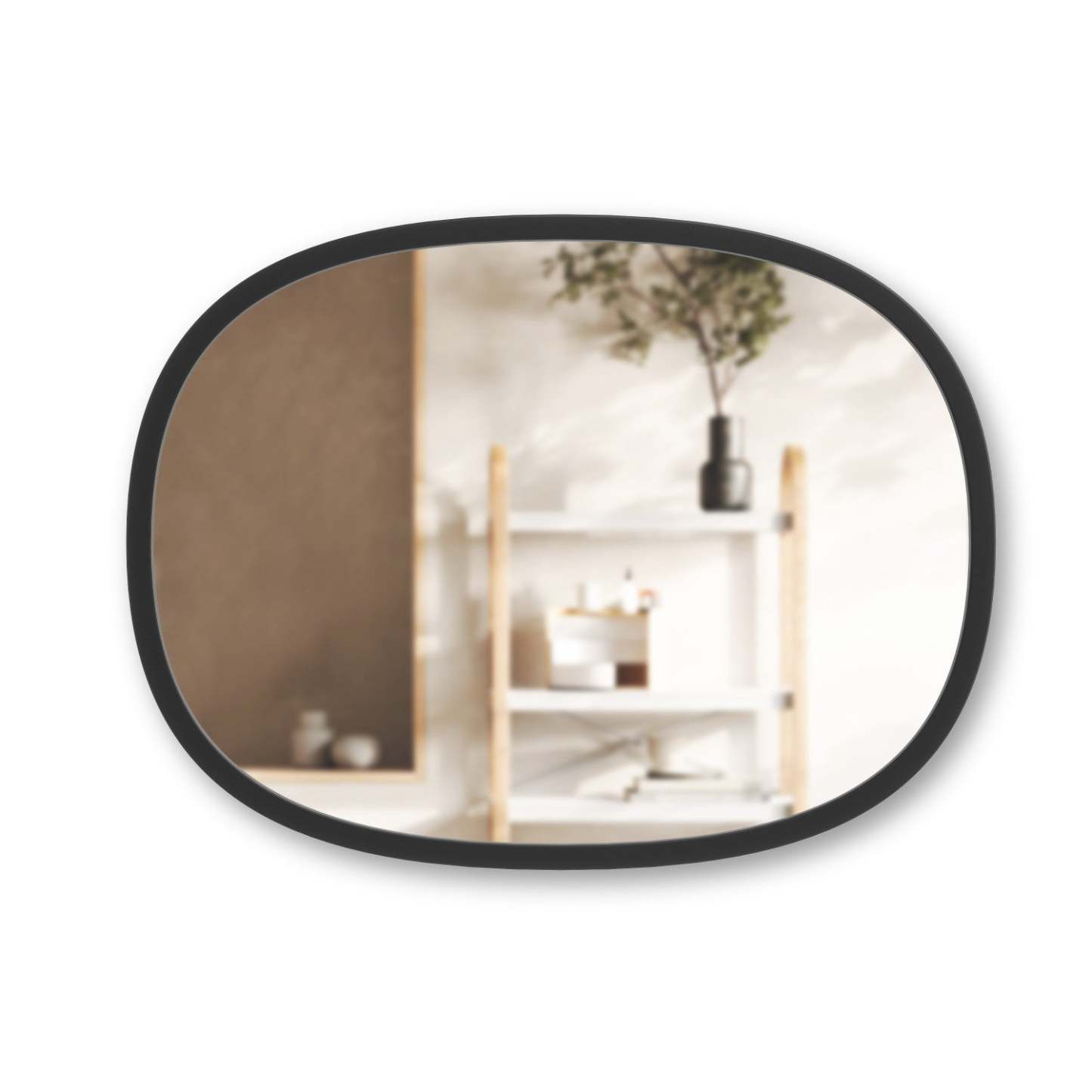 Miroir mural ovale Hub de Umbra de 24 po x 18 po - noir