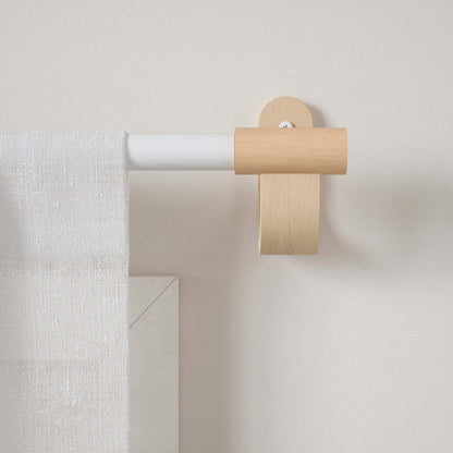 Umbra Tringle à rideau extensible Bellwood, blanc et naturel, 1 - 42-120 | Tringle à rideaux extensibles Bellwood de Umbra blanche et naturelle de 1 po - 42 po à 120 po