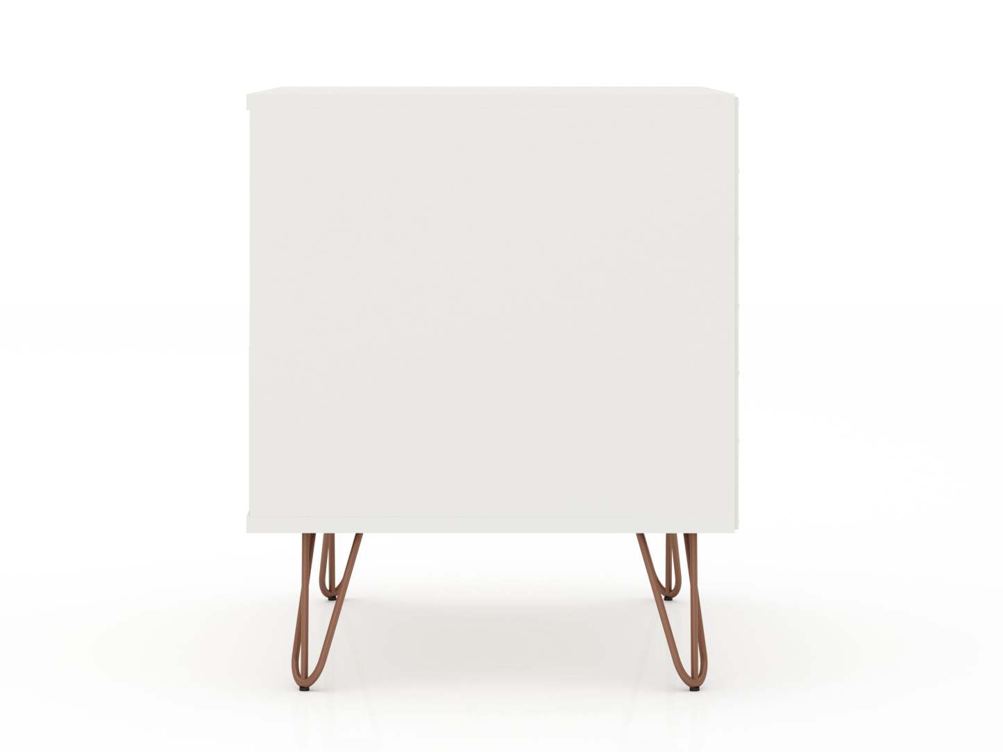 Manhattan Comfort Rockefeller Mid-Century Modern Nightstand with Drawer - White|Table de nuit Rockefeller de Manhattan Comfort de style moderne du milieu du 20e siècle avec tiroir - blanche