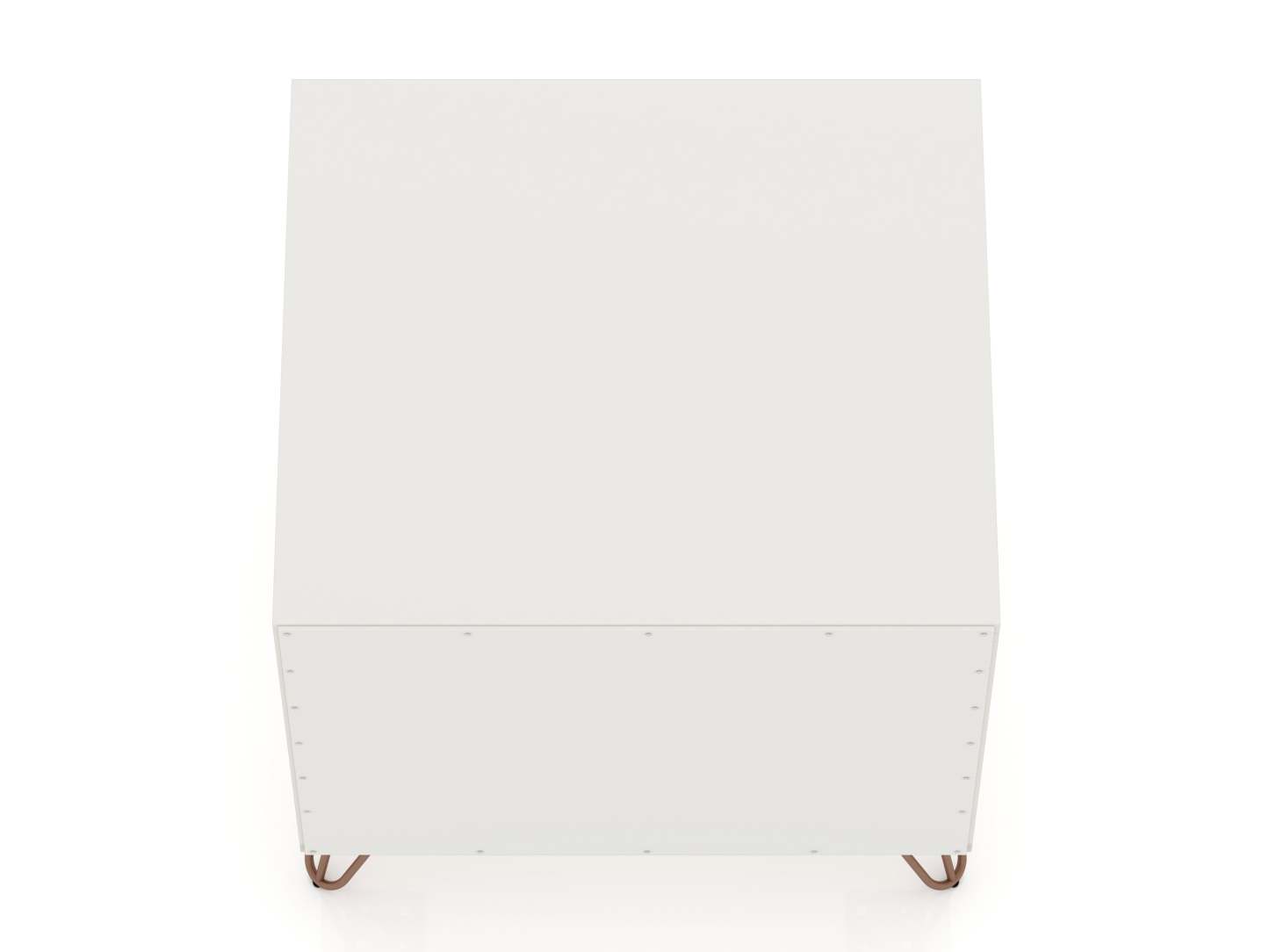 Manhattan Comfort Rockefeller Mid-Century Modern Nightstand with Drawer - White|Table de nuit Rockefeller de Manhattan Comfort de style moderne du milieu du 20e siècle avec tiroir - blanche