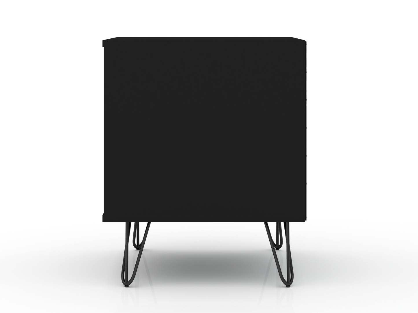 Manhattan Comfort Rockefeller Mid-Century Modern Nightstand with Drawer - Black|Table de nuit Rockefeller de Manhattan Comfort de style moderne du milieu du 20e siècle avec tiroir - noire