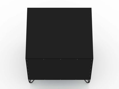 Manhattan Comfort Rockefeller Mid-Century Modern Nightstand with Drawer - Black|Table de nuit Rockefeller de Manhattan Comfort de style moderne du milieu du 20e siècle avec tiroir - noire