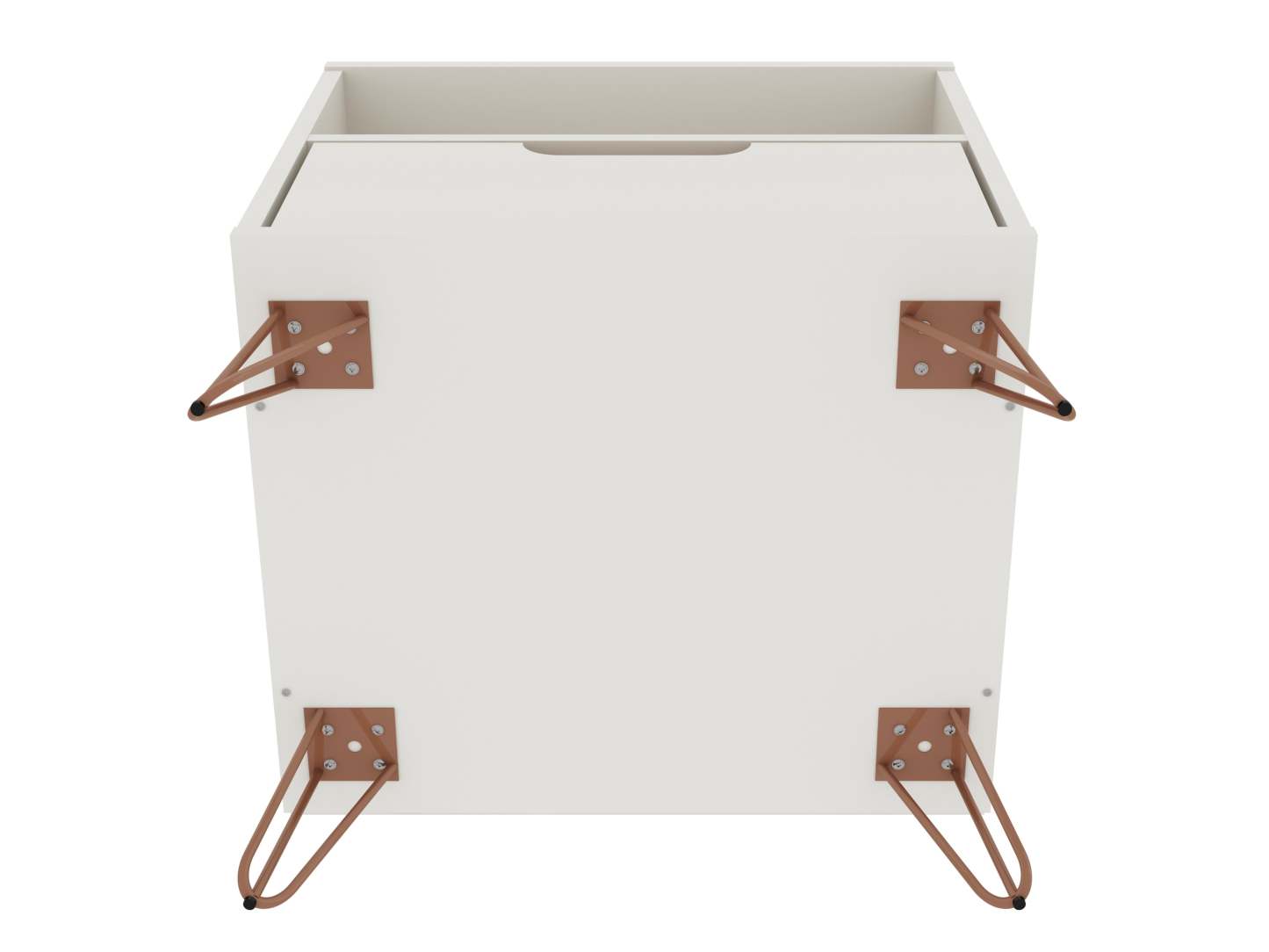 Manhattan Comfort Rockefeller Mid-Century Modern Nightstand with Drawer - Off White|Table de nuit Rockefeller de Manhattan Comfort de style moderne du milieu du 20e siècle avec tiroir - blanc cassé