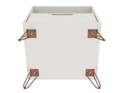 Manhattan Comfort Rockefeller Mid-Century Modern Nightstand with Drawer - Off White|Table de nuit Rockefeller de Manhattan Comfort de style moderne du milieu du 20e siècle avec tiroir - blanc cassé