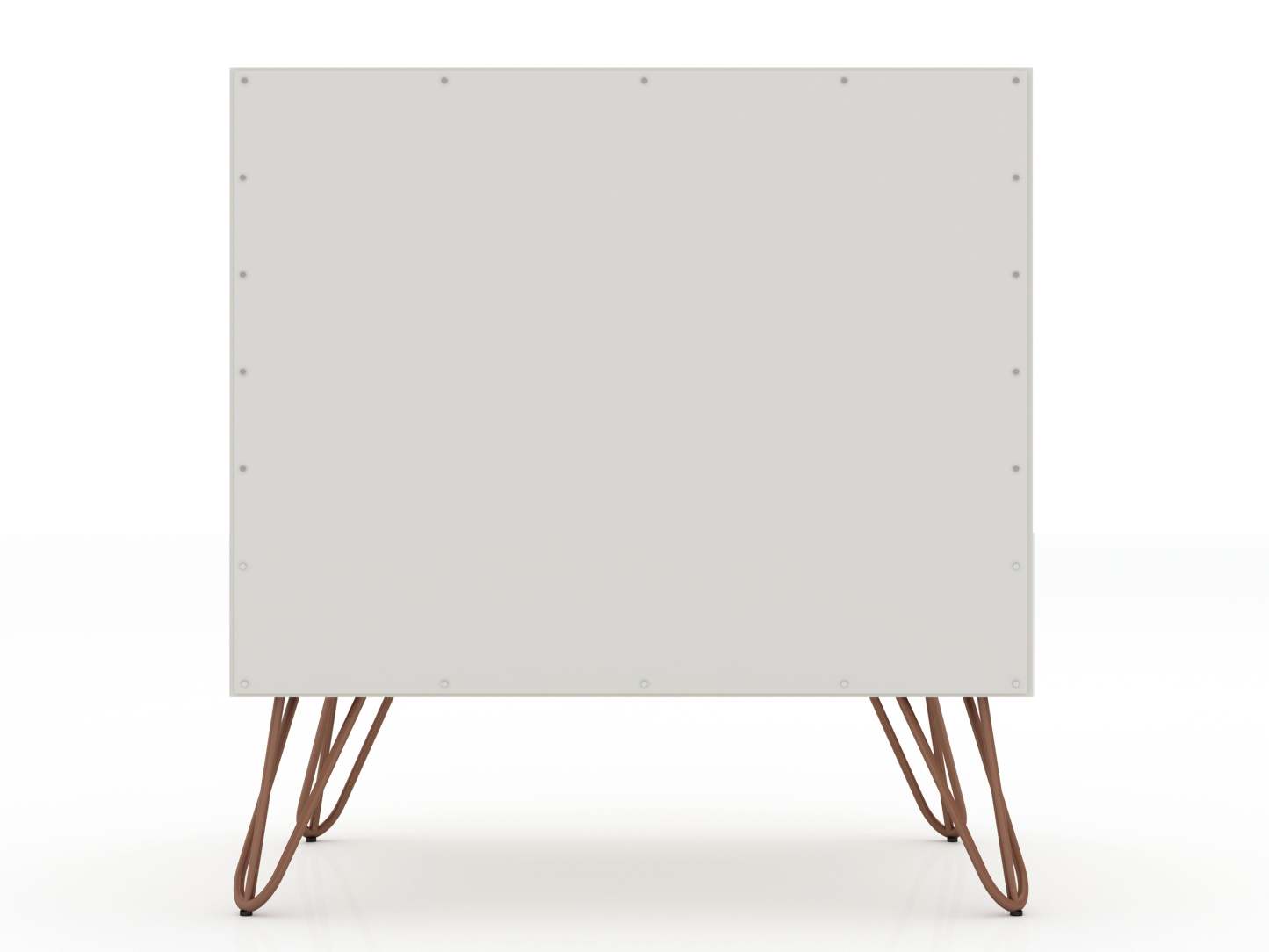 Manhattan Comfort Rockefeller Mid-Century Modern Nightstand with Drawer - Off White &amp; Natural|Table de nuit Rockefeller de Manhattan Comfort de style moderne du milieu du 20e siècle avec tiroir - blanc cassé et naturel