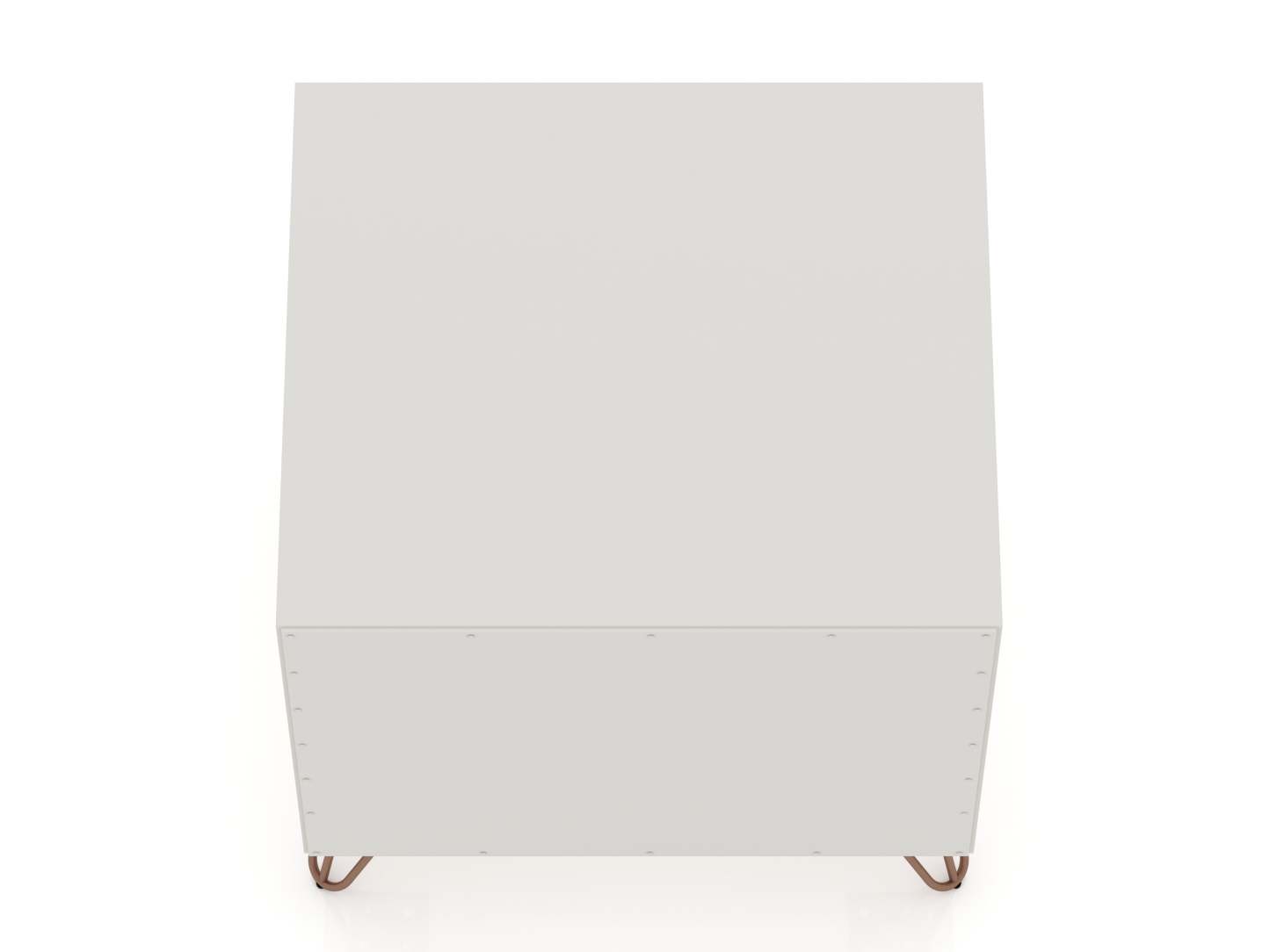 Manhattan Comfort Rockefeller Mid-Century Modern Nightstand with Drawer - Off White &amp; Natural|Table de nuit Rockefeller de Manhattan Comfort de style moderne du milieu du 20e siècle avec tiroir - blanc cassé et naturel